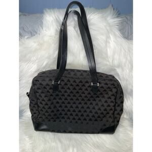 Brooks Brothers Black Canvas Logo Tote Bag